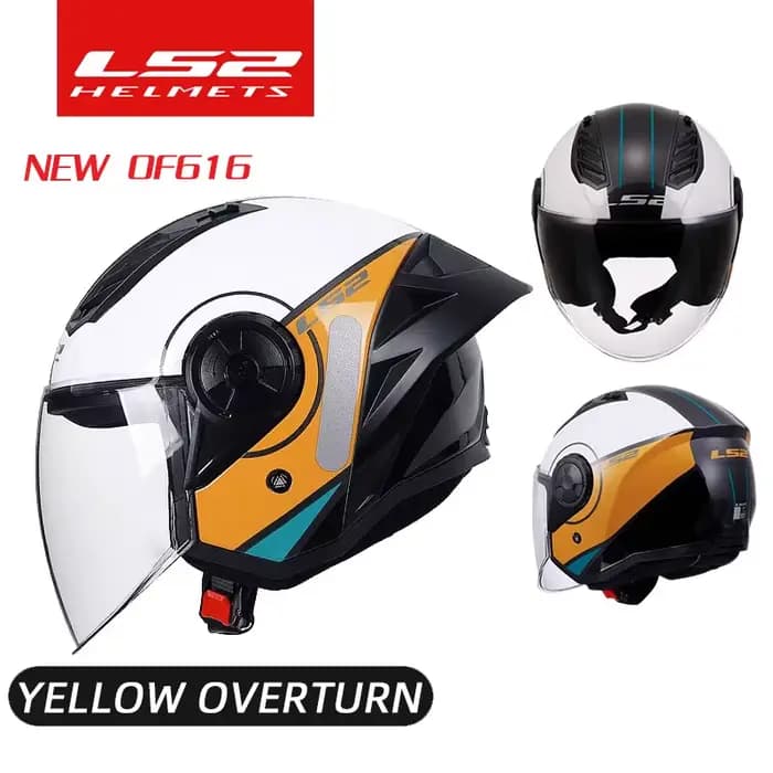 Casque Moto Jet Ouvert LS2 OF616 Airflow II 3/4 avec Aileron Arrière Large pour Scooter