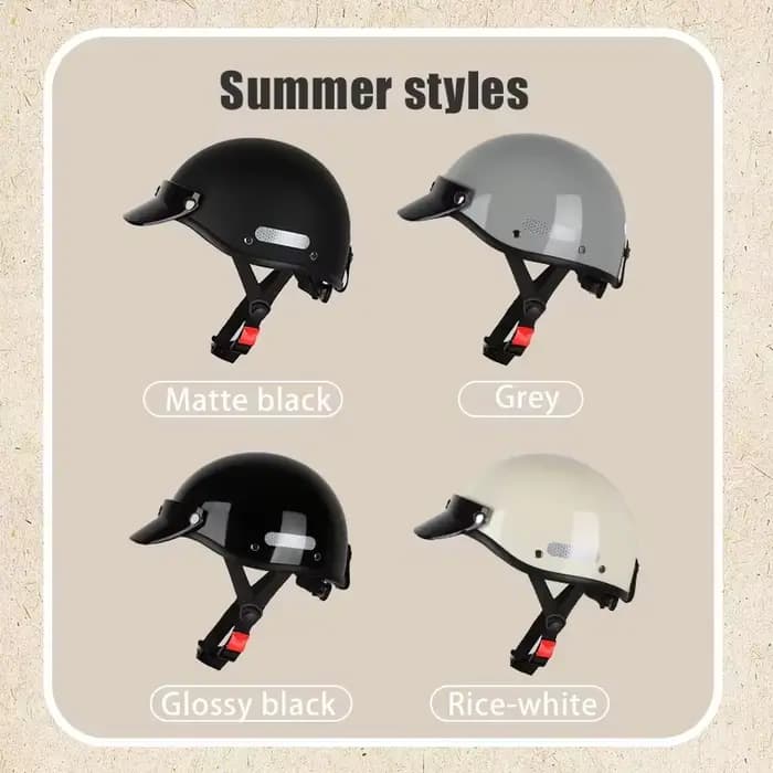 Casque de moto vintage Demi-casque Cruiser pour hommes