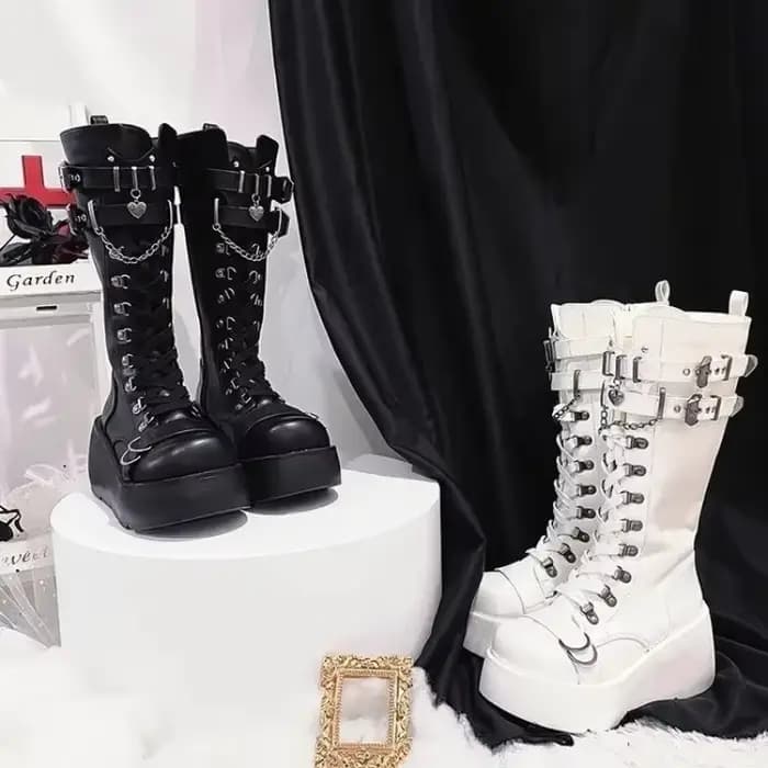 Bottes de moto à plateforme pour femmes