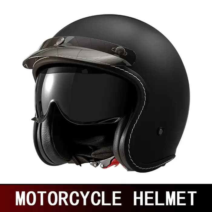 Nouveau Casque Moto Rétro 2026 – Demi-Casque Américain