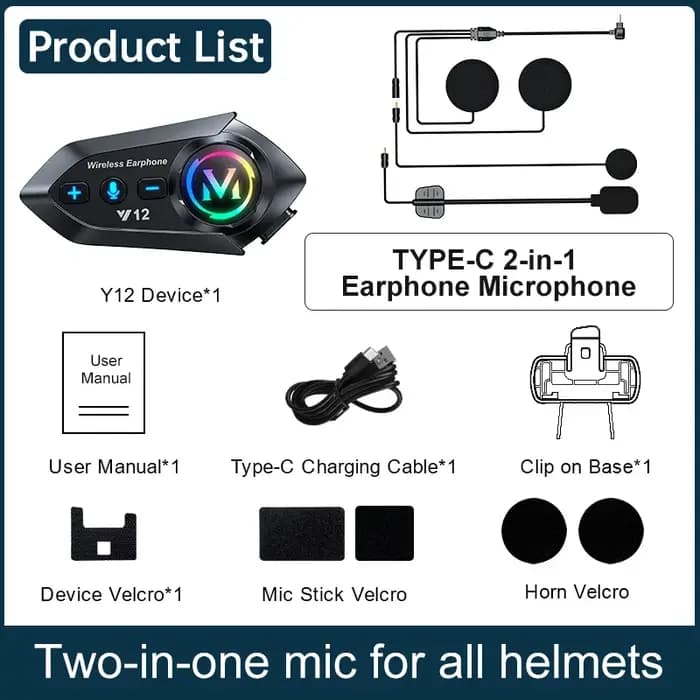 Casque de moto Bluetooth 5.4 Y12