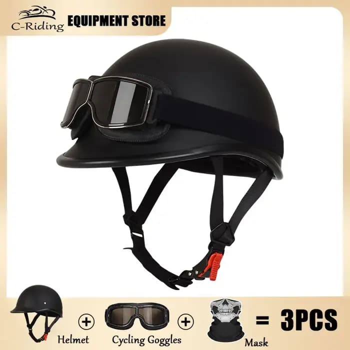C-Riding-Casque de moto demi-casquette pour adulte