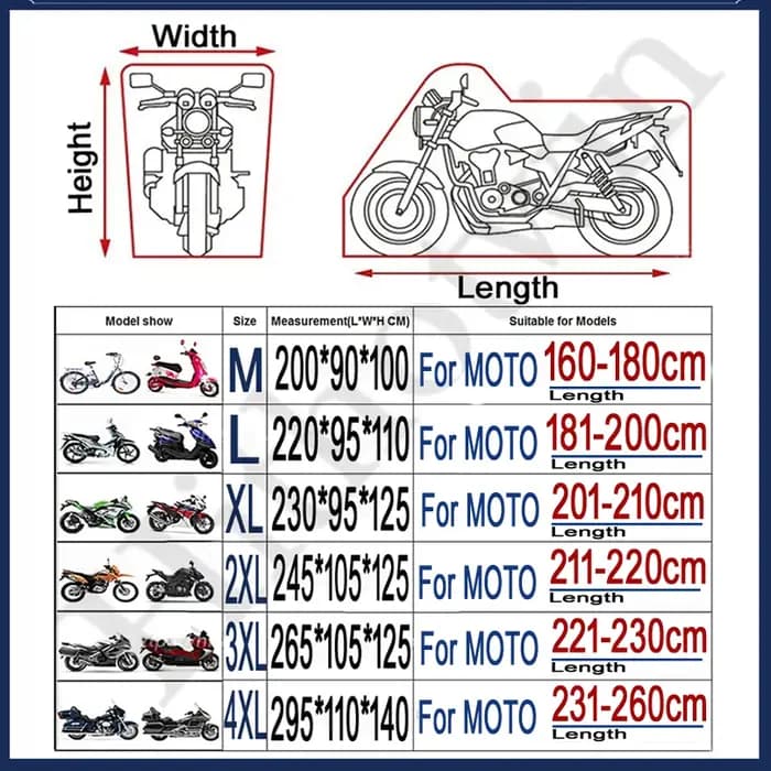 Housses de moto épaisses 300D, Design noir, imperméables, pour moteurs, poussière, pluie, neige, pro