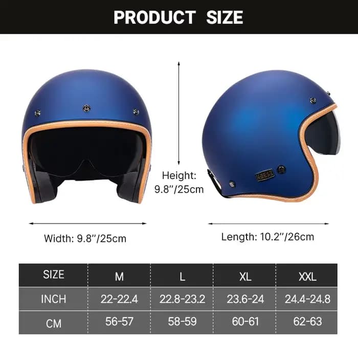 Casque Jet DOT casque ouvert pour hommes femmes rétro 3/4 casques De Moto Vintage café Racer demi-visage casque Capacete De Moto