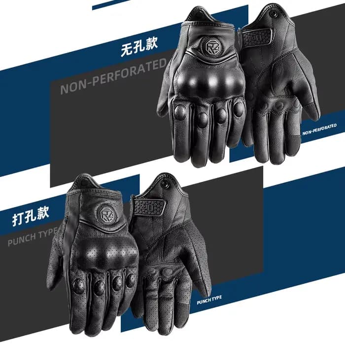 ORZ gants de moto, peau de chèvre