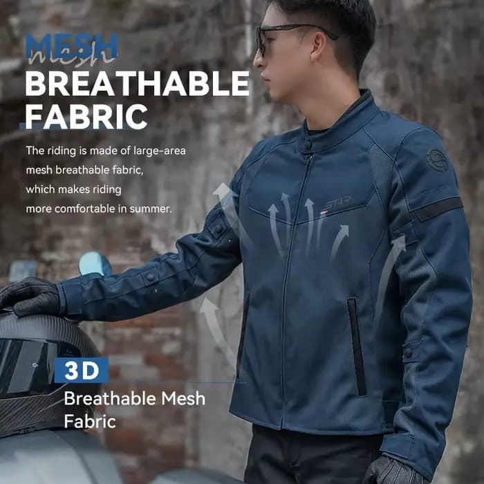 Veste de moto bleue SFK