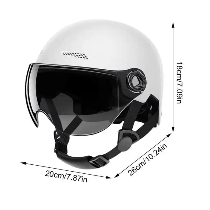 Demi-casque pour adultes avec lunettes de protection pour moto, vélo, design de dessin animé, certif