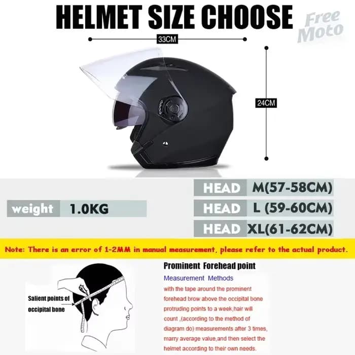 JIEKAI Casques ouverts avec double pare-soleil – Casque de moto pour hommes et femmes