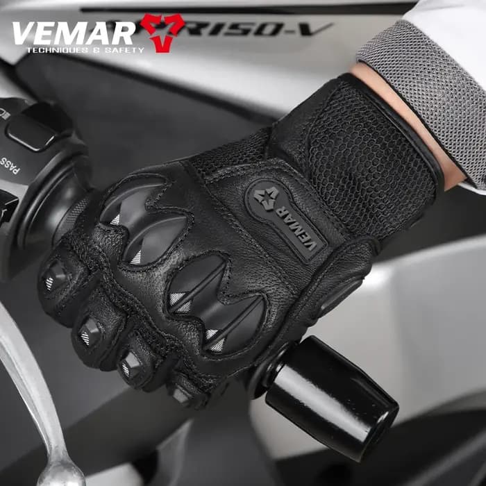 Gants de moto vintage en cuir de chèvre avec maille respirante, style rétro, pour homme et femme, pour moto et motocross