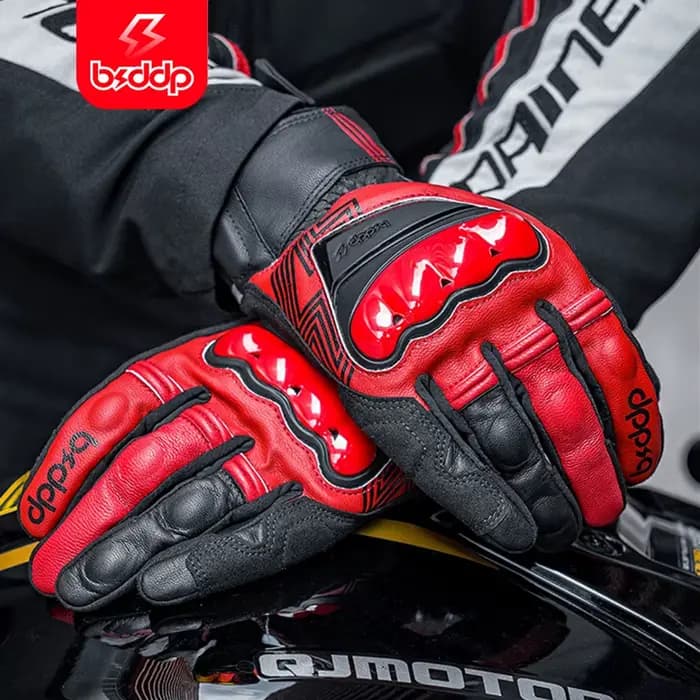 Gants de moto en cuir véritable TPU pour hommes et femmes