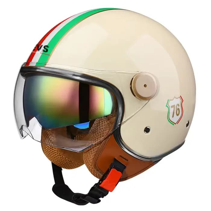 Casque de Moto Vintage léger avec double visière