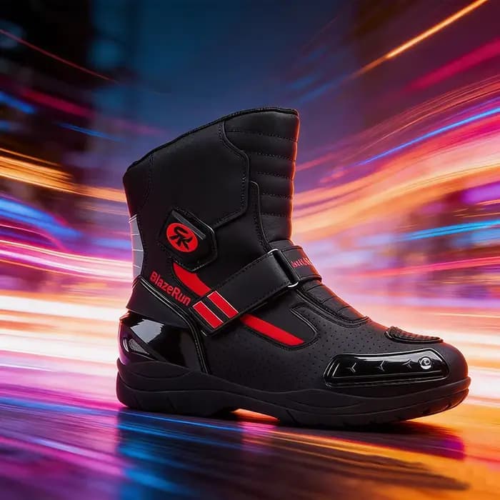 Nouvelles bottes de moto en cuir pour hommes
