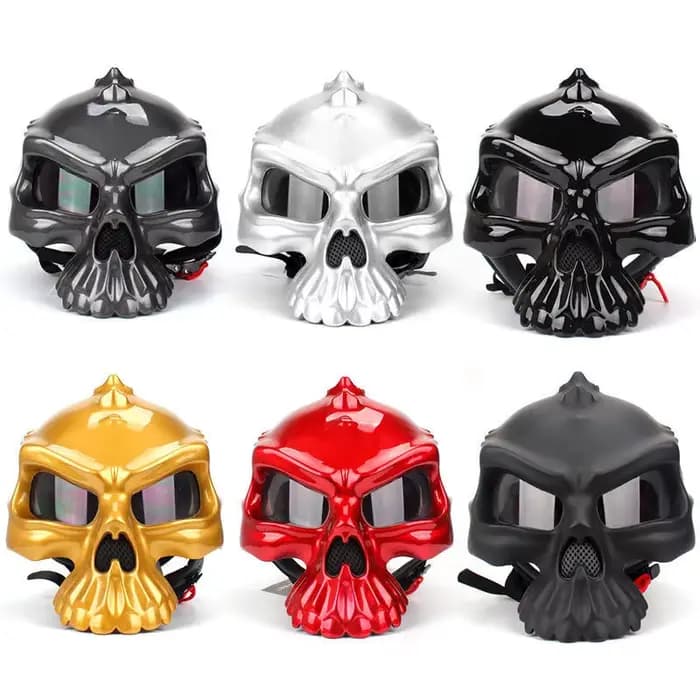 Casque de moto rétro crâne