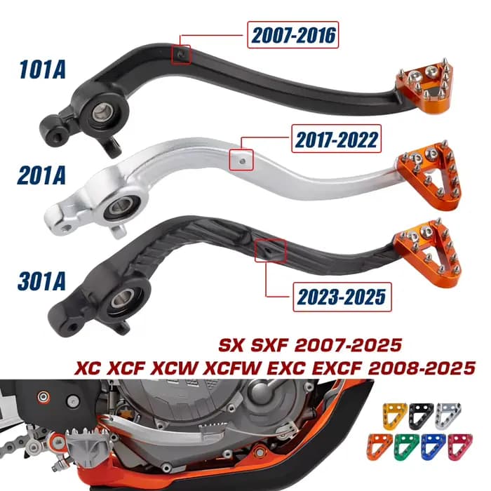 Levier de frein arrière pour moto KTM SX SX-F 2007-2025 XC XC-F XC-W EXC EXC-F 2008-2025 SMR450 2008