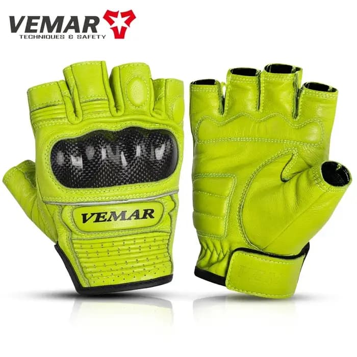 Demi-Doigt Vemar VE-206 D'été Sans Doigts Moto Gants En Cuir Cyclisme IsotVintage Luvas Motocross Hommes Femmes Moto Gants
