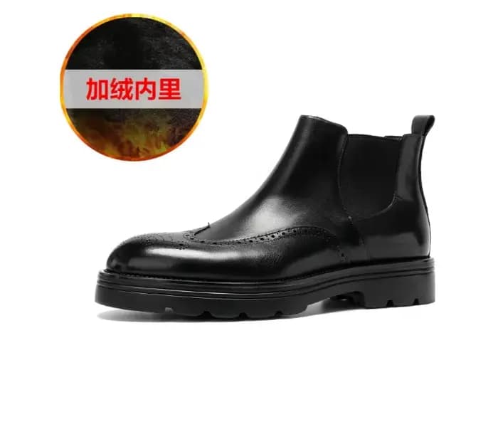 Botte haute pour hommes avec cuir gaufré