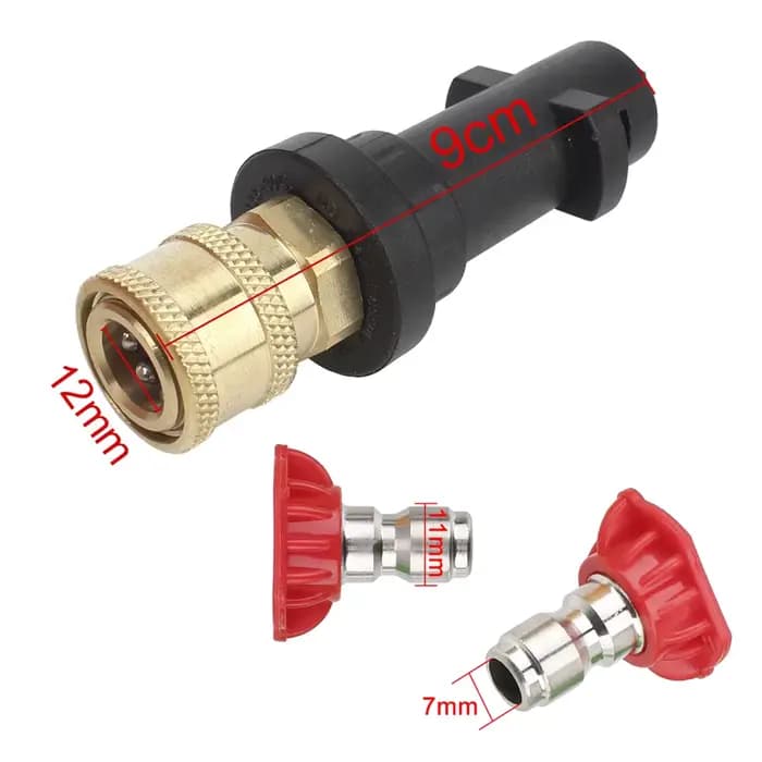 Accessoires de moto buses de pistolet haute pression pour Karcher K K2 K3 K4 K5 K6 outil de nettoyage de mousse de lave-auto adaptateur automobile 12mm