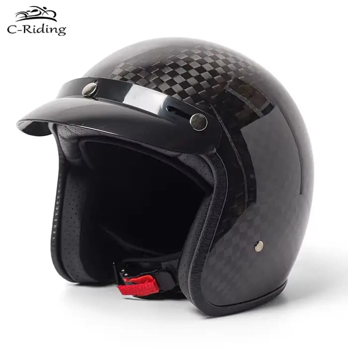 Casque universel trois-quarts en fibre de carbone
