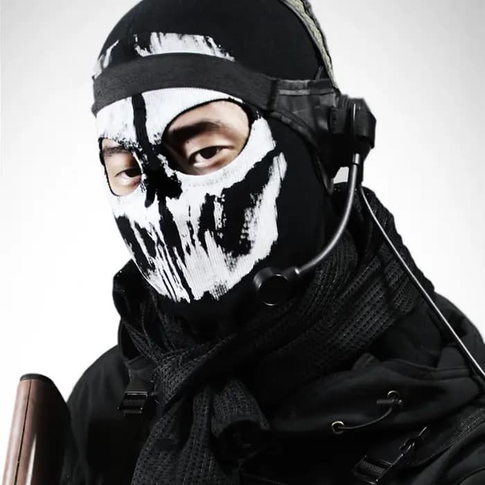 Cagoule de moto à imprimé crâne pour homme, masque intégral, capuche de motard, doublure de casque,