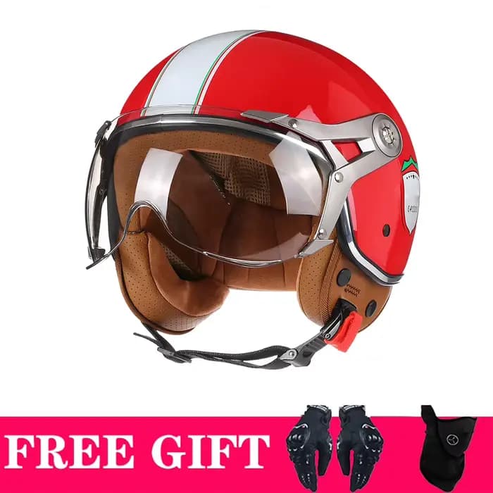 Casque de moto vintage pour homme