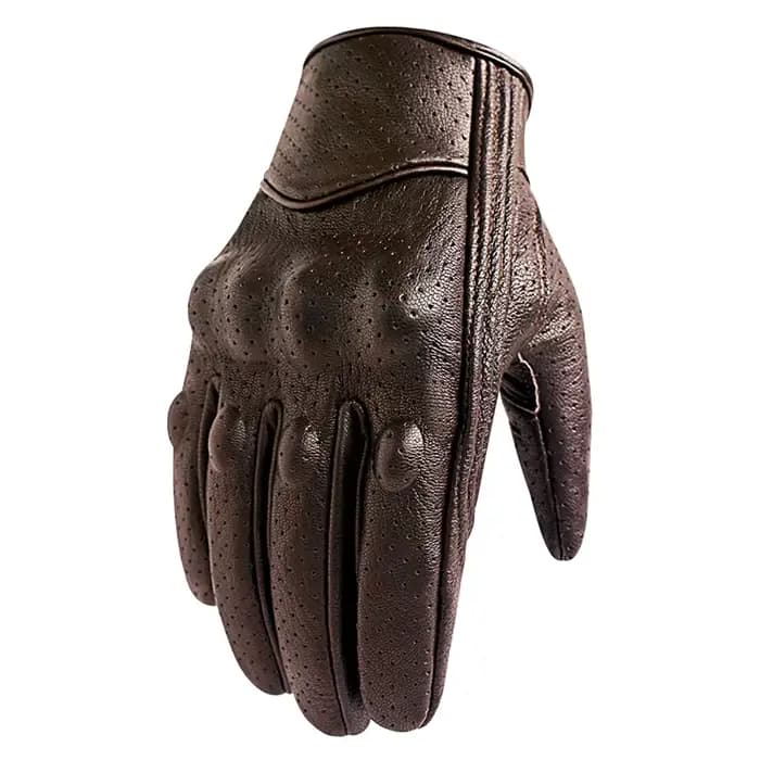 Gants de Moto hommes écran tactile en cuir marron gant de vélo électrique cyclisme doigt complet