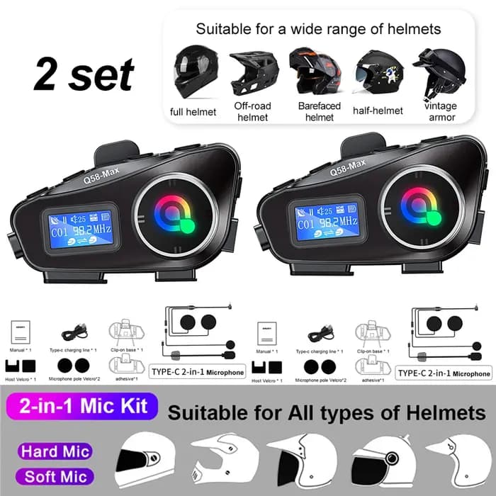 Casque de Moto sans fil Bluetooth