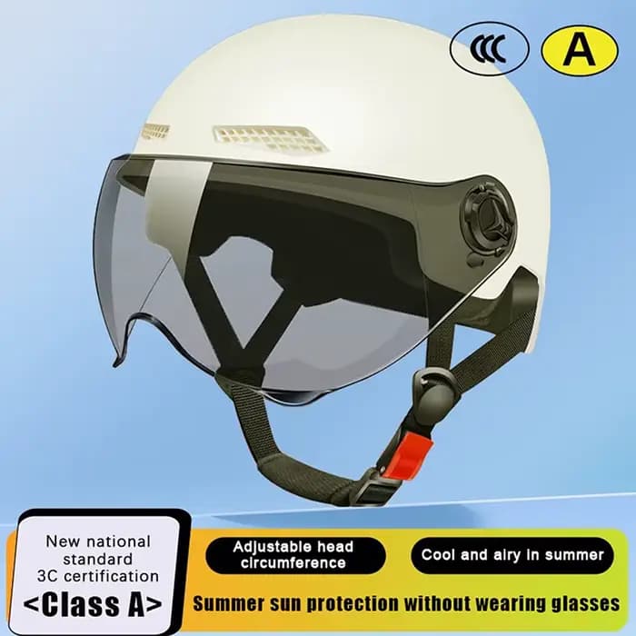 Demi-casque adulte avec lunettes pour moto et vélo - Design de dessin animé, certifié 3C pour hommes