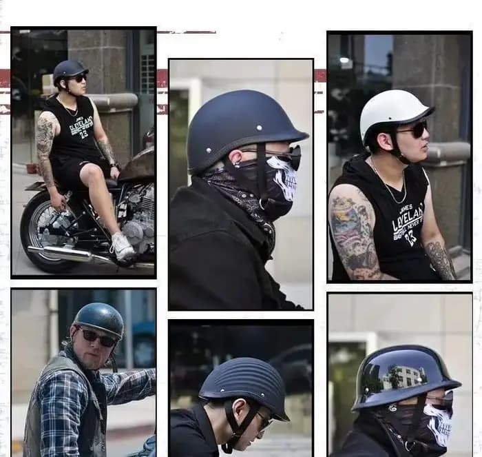 Casque de moto classique rétro, sûr et confortable, à visière ouverte, adapté aux scooters et motos tout-terrain