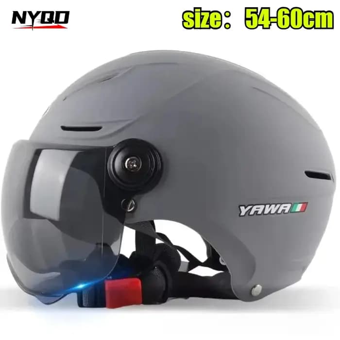 Casque de moto électrique adulte demi-casque Scooter moteur Crash casque moto vélo parasol Protection solaire