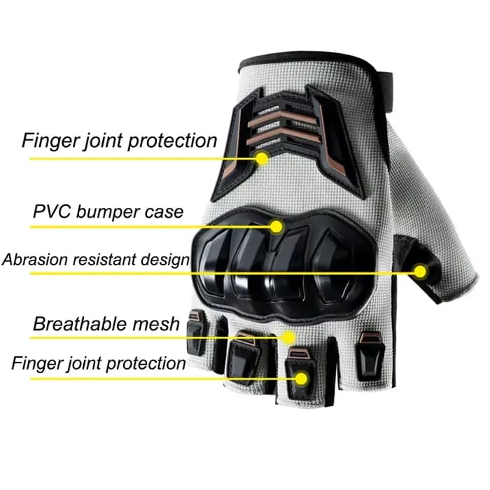 Gants de moto demi-doigts d'été