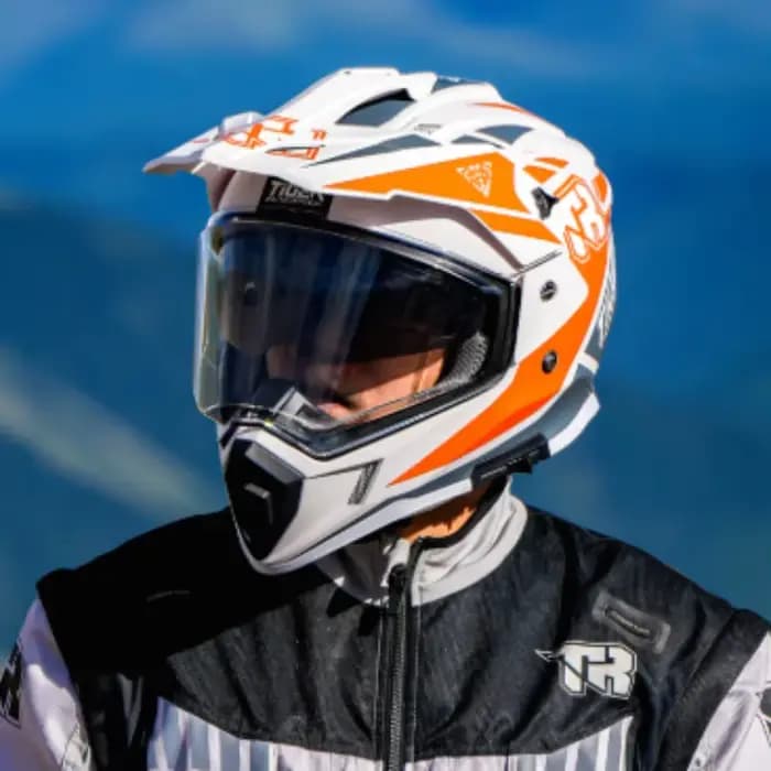 Casque de motocross à double visière