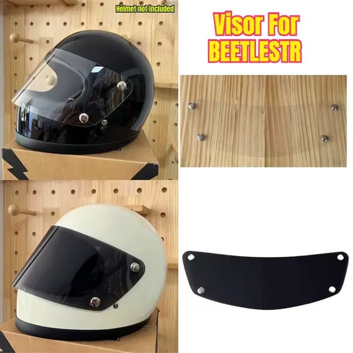 Visière de casque de moto pour casque intégral rétro BEETLESTR