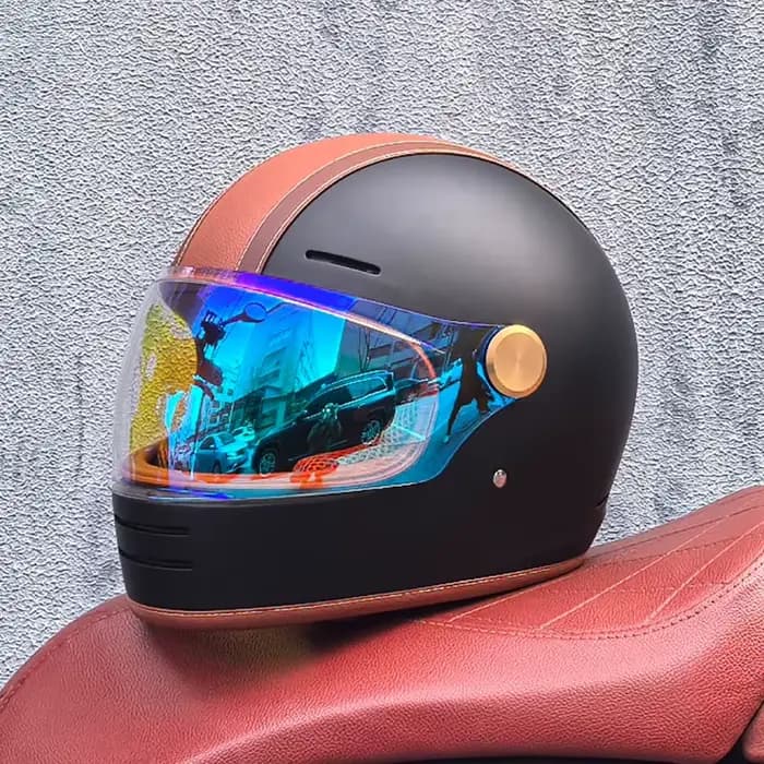 Casque moto intégral ORZ Retro - Design classique