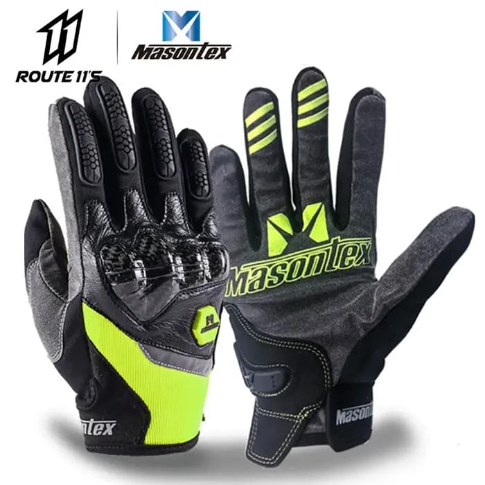 Masontex-Gants de Moto en Fibre de Carbone à Doigt Complet