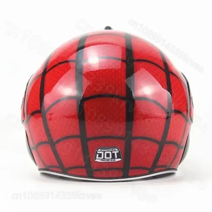 Casque enfant toile d'araignée rouge