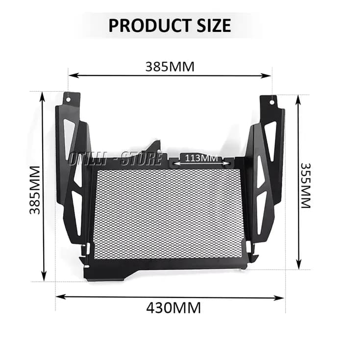 Couverture de protection de calandre noire pour moto