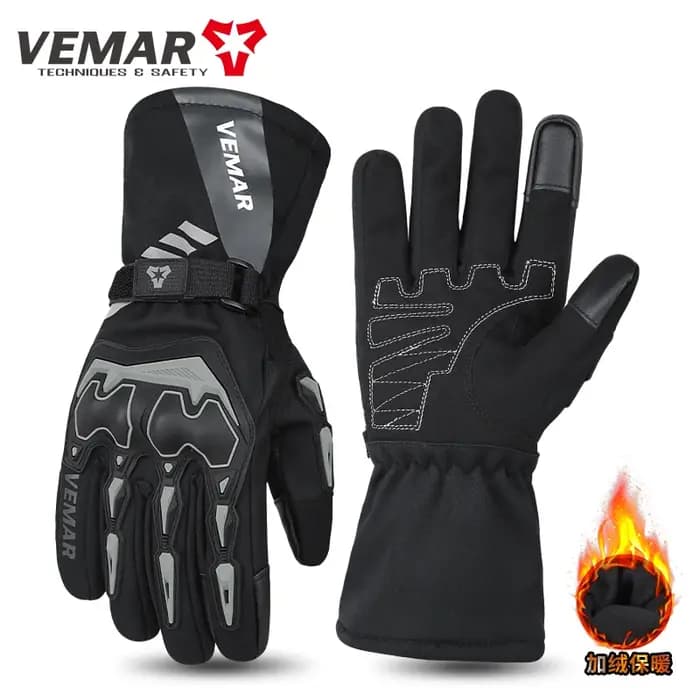 Gants de moto VEMAR imperméables, thermiques, coupe-vent, compatibles écrans tactiles, isolés, antidérapants, pour hommes
