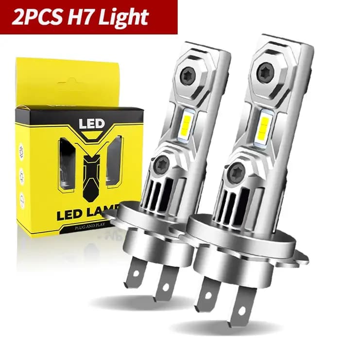 Phares LED H7 6000K blanc 12V pour motos
