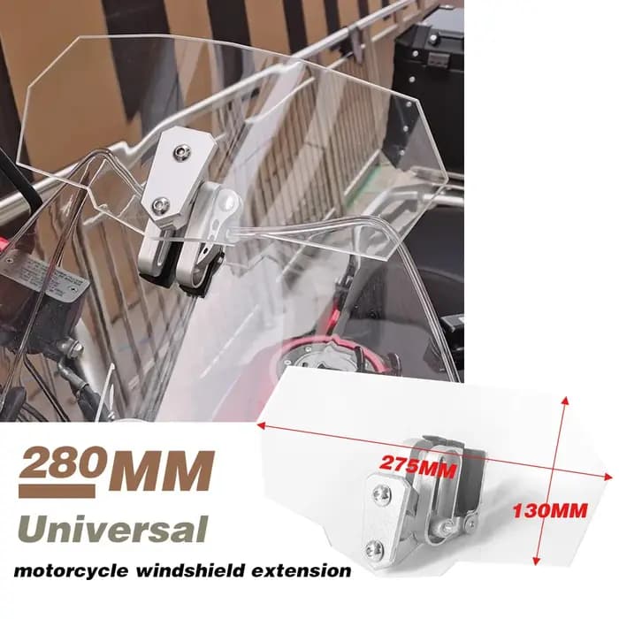 Pare-brise universel transparent réglable pour moto