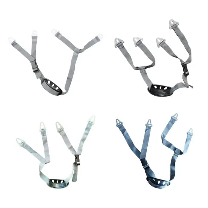 Sangle de menton réglable pour casque avec boucle à dégagement rapide et profilée pour casques de chantier, de moto et de football.