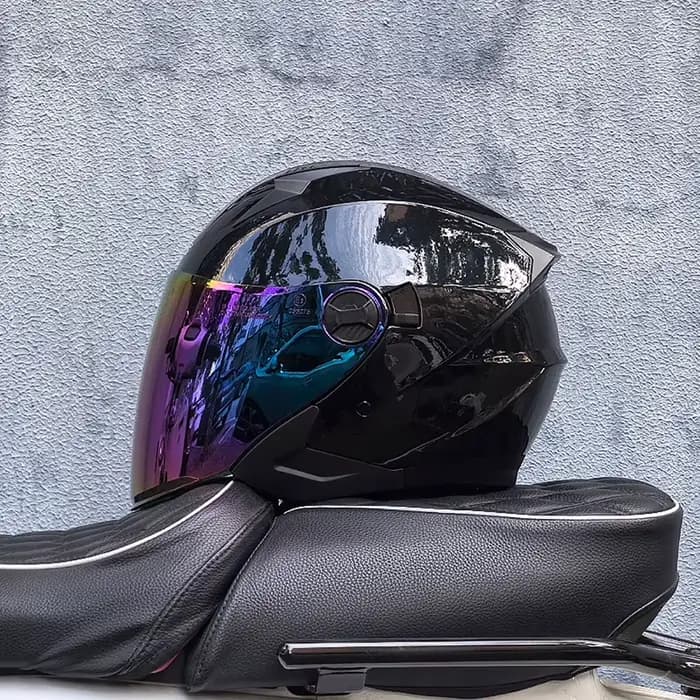 Demi-casque de moto tout-terrain gris mat pour hommes et femmes