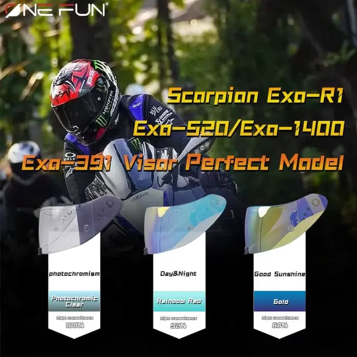 Visière de casque intégral photochromique R420 pour SCORPION