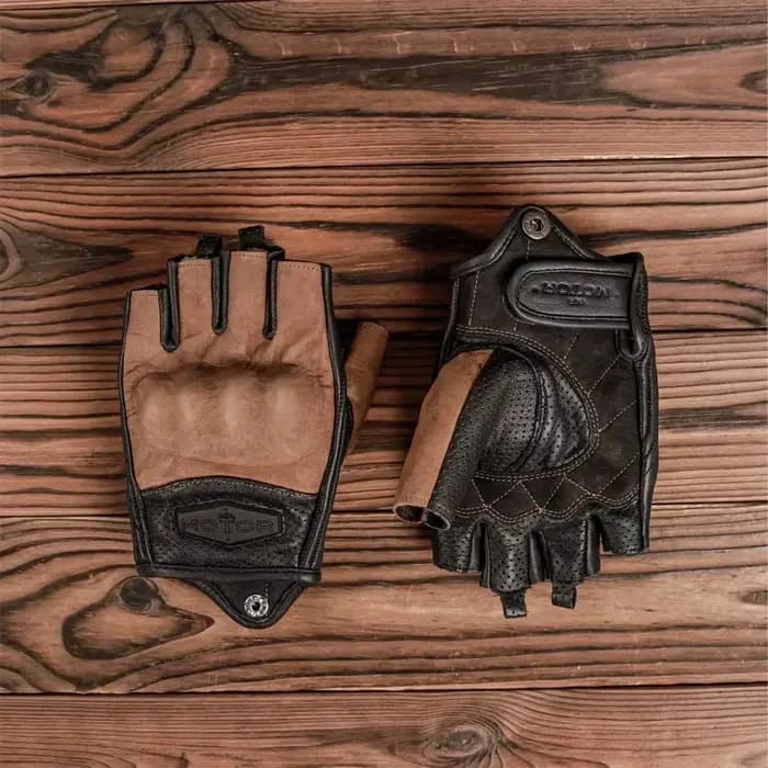 Gants de moto sans doigts pour hommes, gants de cyclisme d'été en cuir, équipement de conduite, moto