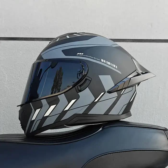 Casque de moto, casque intégral à double lentille pour hommes et femmes, voiture de sport de moto, casque intégral toutes saisons
