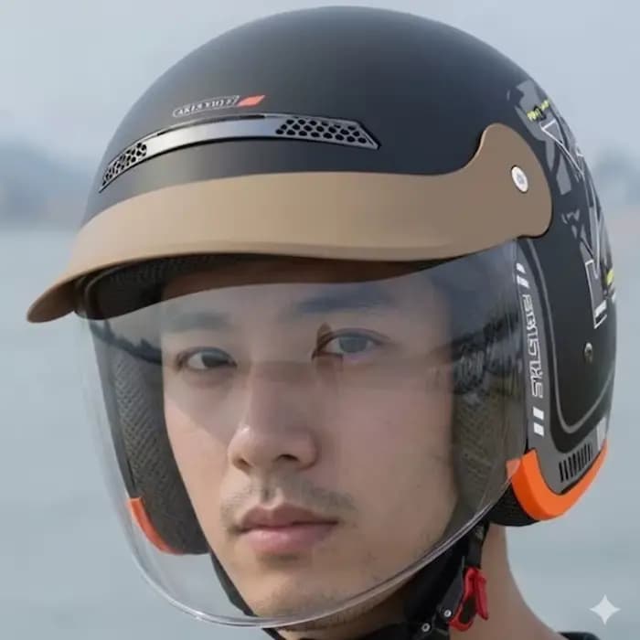 Casque Demi-Coque Rétro Coupe-Vent Chaud pour Vélo Électrique