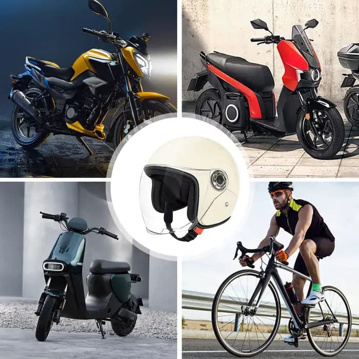Grand casque de moto demi-visage