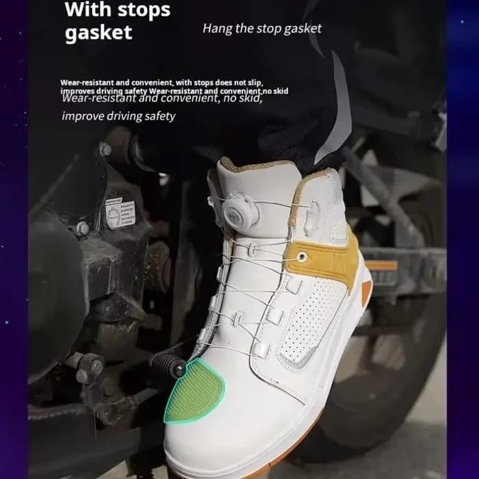 Bottes de Moto marron pour hommes, bottes de motocycliste toutes saisons, chaussures de Moto respirantes en cuir de vache, bottes de course antidérapantes