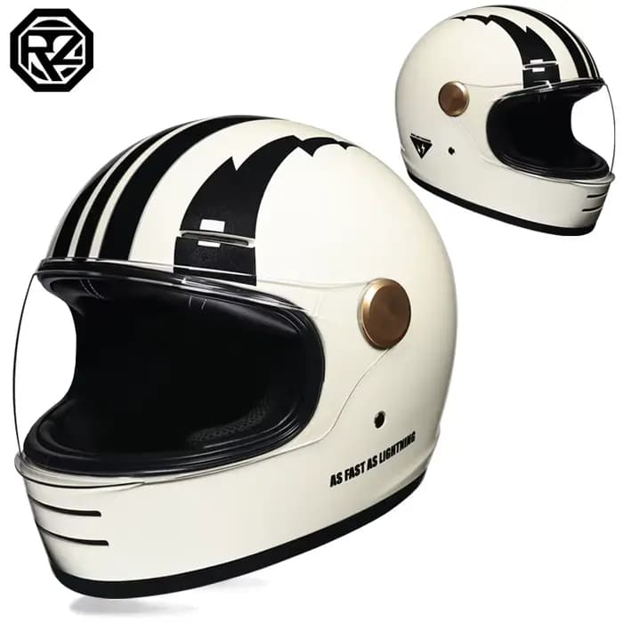 Casque de moto intégral vintage