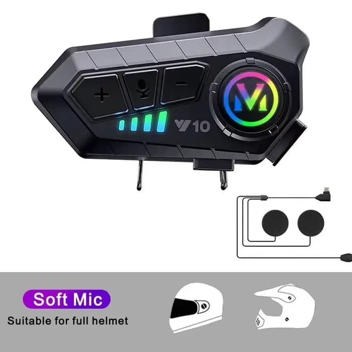 Casque de moto avec écouteurs IPX6 étanches, réduction du bruit, autonomie ultra-longue, sans fil, m