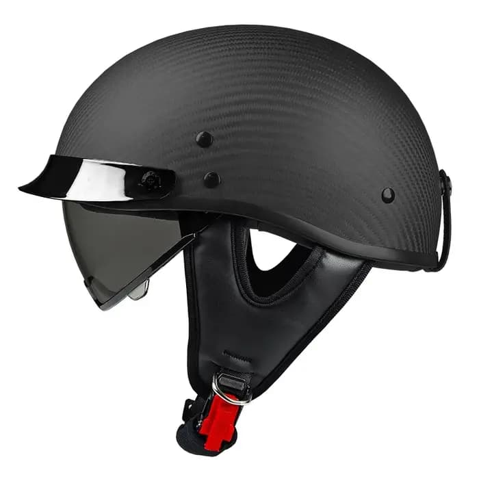 AD rétro casque en Fiber de carbone ultra-léger hommes croisière Moto demi-casque été
